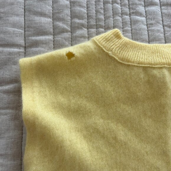 Madewell Yellow Cashmere Crewneck Sweater Vest (M) - Picture 2 of 6